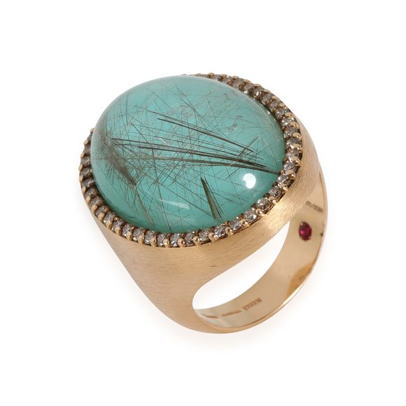 Roberto Coin Quartz Diamond Ring in 18k Rose Gold 0.22 CTW - Picture 3 of 4